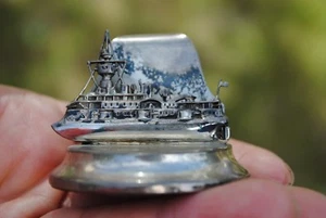 Unusual ship silver hallmark menu holder ww1 - Picture 1 of 5