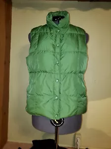 Gilet da donna Lands End verde imbottito taglia S a scatto nylon trapuntato - Foto 1 di 7