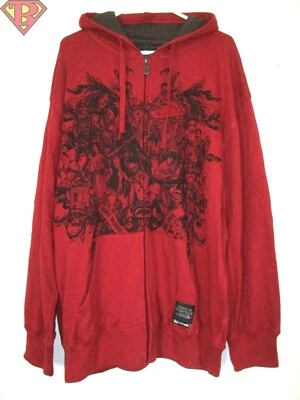 Moletom com capuz Marc Ecko Star Wars Warriors vermelho com zíper completo masculino XXL NOVO com etiquetas 2008 - Imagem 1 de 4
