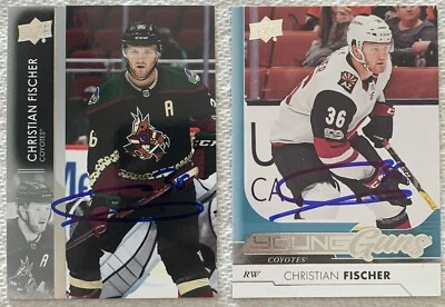 CHRISTIAN FISCHER AUTOGRAPH SIGNED YOUNG GUN ROOKIE CARD NHL DETROIT RED WINGS - Image 1 of 3