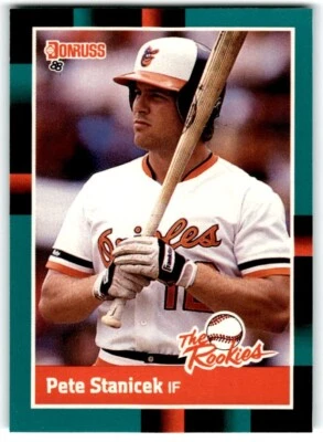 1988 Donruss The Rookies Pete Stanicek Baltimore Orioles #15 - Image 1 of 2