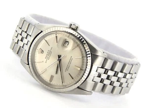 Reloj Rolex Datejust 1601 para hombre de acero inoxidable de oro blanco de 18 quilates con esfera plateada - Imagen 1 de 8
