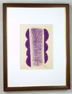 Kumi Sugai Lithograph Purple 1964 Signed Framed Limited 100 Vintage from Japan - Picture 1 of 4