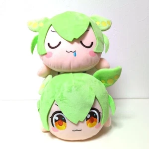 Juego de 2 muñecas de peluche Tohoku Zunko Zundamon Nesoberi Fukuya 25 cm de Japón NUEVO - Imagen 1 de 3