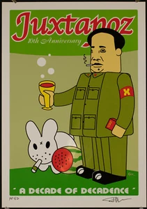 Póster impreso Kozik Juxtapoz 2005 Mao Dunny Bunny AP firmado como nuevo juguete Be@rbrick  - Imagen 1 de 1
