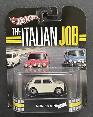 1/64 HOT WHEELS THE ITALIAN JOB MORRIS MINI WHITE RETRO ENTERTAINMENT REAL RIDER - Image 1 of 2