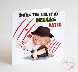 FREDDIE KRUEGER Horror Valentine's Card - Nightmare on Elm St - Picture 1 of 2