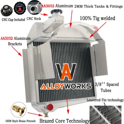 3Rows Radiator for 1960-1967 Austin Healey Sprite Bugeye/MG Midget 948 /1098 - Image 1 of 4