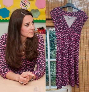 DIANE VON FURSTENBERG DVF VINTAGE PAISLEY DRESS UK 8 Us 4 ASO Kate Middleton - Picture 1 of 9