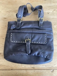 laura ashley dark brown leather handbag - Picture 1 of 3