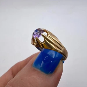 Vintage UdSSR Rotgold 583 14K Damen Schmuck Ring Amethyst Stein 2,6 gr Si 7 # - Bild 1 von 7