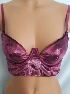 VICTORIA'S SECRET 34C VERY SEXY BLACK VELVET BALCONET BRA NWT - Picture 1 of 5