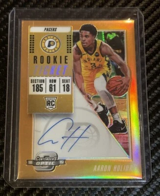 Aaron Holiday 2018-19 Contenders Optic Rookie Ticket Auto #109 Orange Prizm /25 - Image 1 of 3