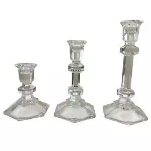 Juego de trío de velas de cristal de plomo Austria vintage - Imagen 1 de 4