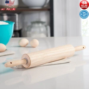 Rubber Wood Rolling Pin Dough Pastry Baking Kitchen Tool Food Preparation New - Picture 1 of 3