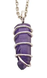 Raro Ciondolo Al Quarzo Viola Viola Aura Lemuriana Semi Argento Sterling #203 - Foto 1 di 3