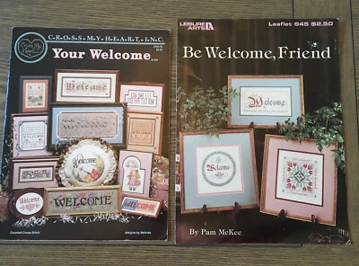 set of 2 Your welcome and Be welcome friend cross stitch booklets - Image 1 of 4