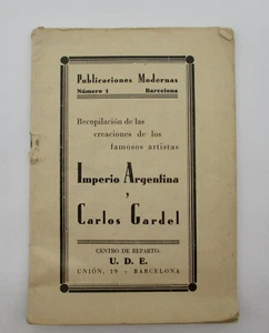 Imperio Argentina Carlos Gardel Tango Music Publicaciones Modernas Numero 1 book - Picture 1 of 5