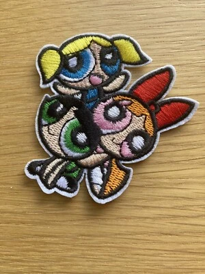 PowerPuff Girls Cartoon Embroidered Iron On Patch 3" x 3" Free Shipping New - Image 1 of 4