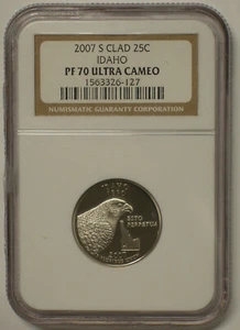 2007 S 25C IDAHO STATEHOOD QUARTER NGC PR 70 ULTRA CAMEO - Picture 1 of 2