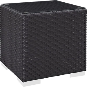 Convene Wicker Rattan Outdoor Patio Side Table in Espresso - Picture 1 of 3