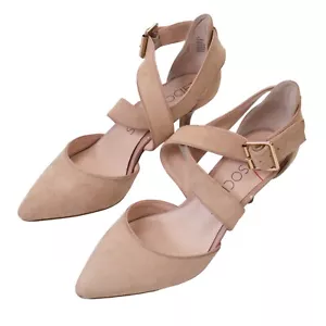 Sole Society Tamra Damen-Pump Größe 7,5 taupe beige Knöchelriemen - Bild 1 von 8