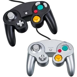 Lot Of 2 Gaming Joysticks Controllers Set For GameCube Black Silver - Picture 1 of 3