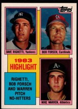 1984 Topps Tiffany #5 Bob Forsch /Dave Righetti/Mike Warren NM+++