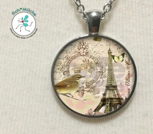 Halskette Paris Eiffelturm Frankreich Retro Amulett Glücksbringer Geschenkidee - Bild 1 von 1