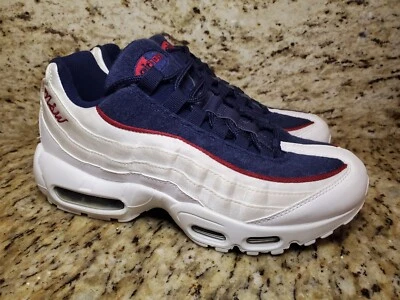 Nike Air Max 95 LX White Blackened Blue Red Crush AA1103-100 Women's Size 6 NEW  - Image 1 of 4