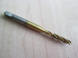 NEW M3 M3x0.5 Metric Tap Titanium Nitride Coated HSS Steel Spiral Tap #T15AA - Picture 1 of 5