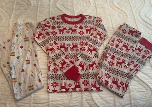 Hanna Andersson Winter/Cristmas Pajamas + Bday Pants Size 150 - Picture 1 of 11