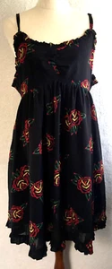 Sourpuss Sugar Ink Peggy Dress Red Black Rose Lined Rockabilly Shoulder Strap XL - Picture 1 of 16