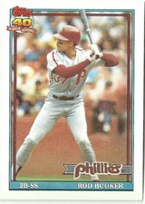 ROD BOOKER PHILADELPHIA PHILLIES #186 - TOPPS NM-MT 1991