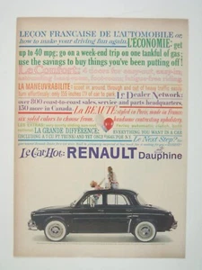 Renault Dauphine Vintage French Automobile Print Ad 1950s Car Vehicle France - Picture 1 of 2