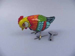 Tinplate Wind Up / Clockwork Pecking Chicken/ Hen From Vintage Unused Stock - Picture 1 of 1