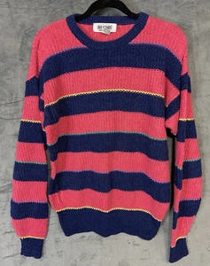 Vintage Brad Richards Sz L Thick Multicolor Striped Pullover Long Sleeve Sweater - Picture 1 of 9