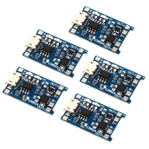 5pcs 5V 1A Micro USB TP4056 18650 Lithium Battery Charging Board Charger Module - Picture 1 of 9