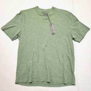 $65 New MODODOC Short Sleeve HENLEY SHIRT Men's LARGE L Hazy Sage Green COTTON - Picture 1 of 5