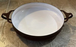 Dansk Large Enamel Brown Paella Pan Kobenstyle Vintage Scandinavian - No Chips! - Picture 1 of 4