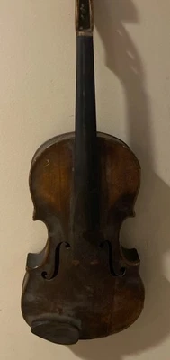 Antiguo violín rústico decoración de pared auténtico original instrumento musical de madera Foto 1 de 4