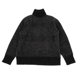 Y's for men Check Wool Turtle Neck Knit Sweater Size 3(K-154965) - Picture 1 of 12