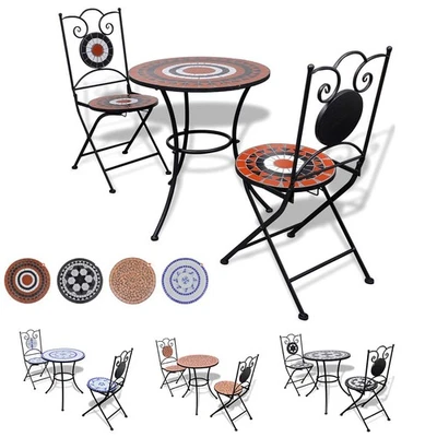 Bistroset 3-tlg. Mosaik Balkonset Sitzgruppe Balkonmöbel Gartenmöbel Gartenset - Bild 1 von 4