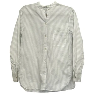 Vince Women's Long Sleeve Button Down Mock Neck Stripped Shirt Sz XS - Picture 1 of 6