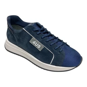 SCARPE SNEAKERS UOMO 4US CESARE PACIOTTI JOGGING PELLE BLU ORIGINALE PE 2025 - Imagen 1 de 6