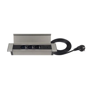 Möbel-Einbausteckdose 3-fach Schuko-Steckdosen USB A & C Mehrfachsteckdose Kabel - Bild 1 von 6