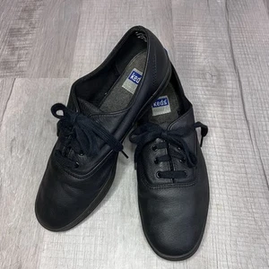 Women’s Keds Champion Leather Casual Shoe Size 8.5 - Black - Picture 1 of 7