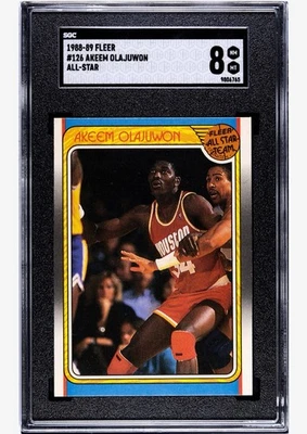 1988 Fleer Akeem Olajuwon All-Star #126 SGC 8 NM-MT HOF Houston Rockets - Imagem 1 de 2