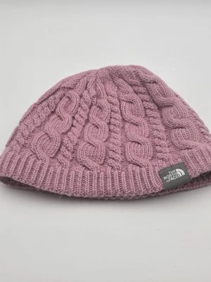 The North Face Womens Beanie Hat Cable Knit Wool Blend Pink One Size - Image 1 of 4