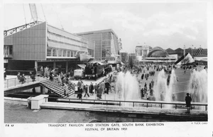 Postcard Festival of Britain 1951 Transport Pavillion & Station Gate RPPC. - Picture 1 of 2